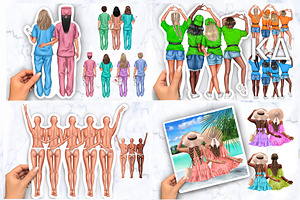 Girlfriends Cliparts, Bundle Clipart