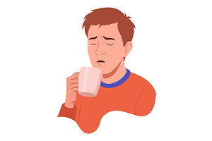 Flu symptom. Man showing cold, an Object Illustration by Things for designers