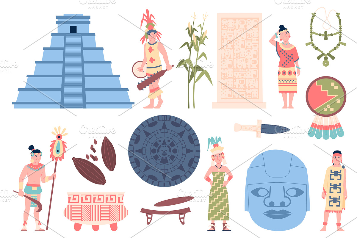 Maya civilization. Ancient aztec, an Object Illustration by LadadikArt