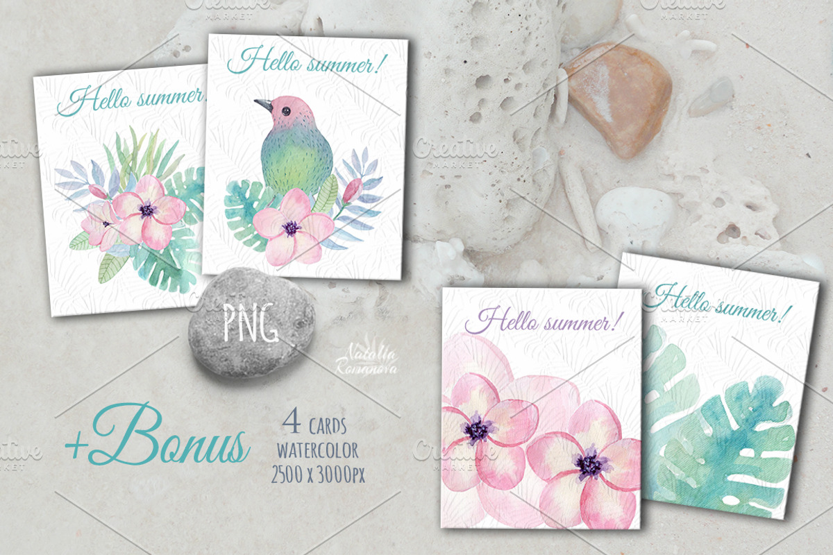 Tropical watercolor patterns, a Pattern Graphic by BrushArtDesigns (Photo 3 of 4)