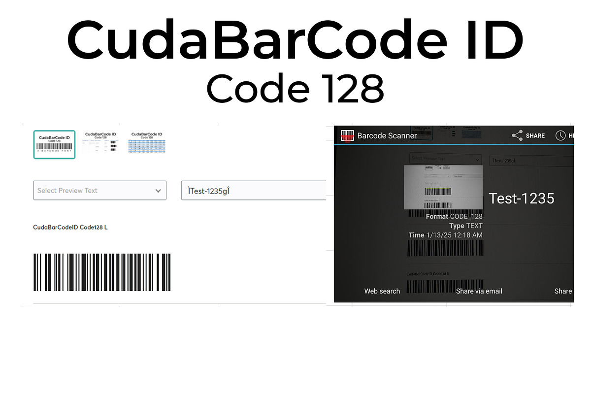 CudaBarCode ID Code 128, a Symbol Font by Emdaduljs (Photo 4 of 4)