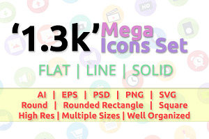 1300+ Vector Icons Set