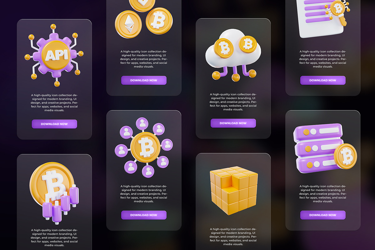 Blockchain 3D Icon Pack, an Object Graphic by Artnivora.Std (Photo 3 of 4)