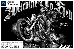 Motorcycle Skull T-Shirt Design, an Illustration by XXX