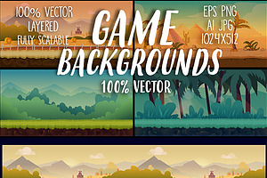 Cartoon Backgrounds Set