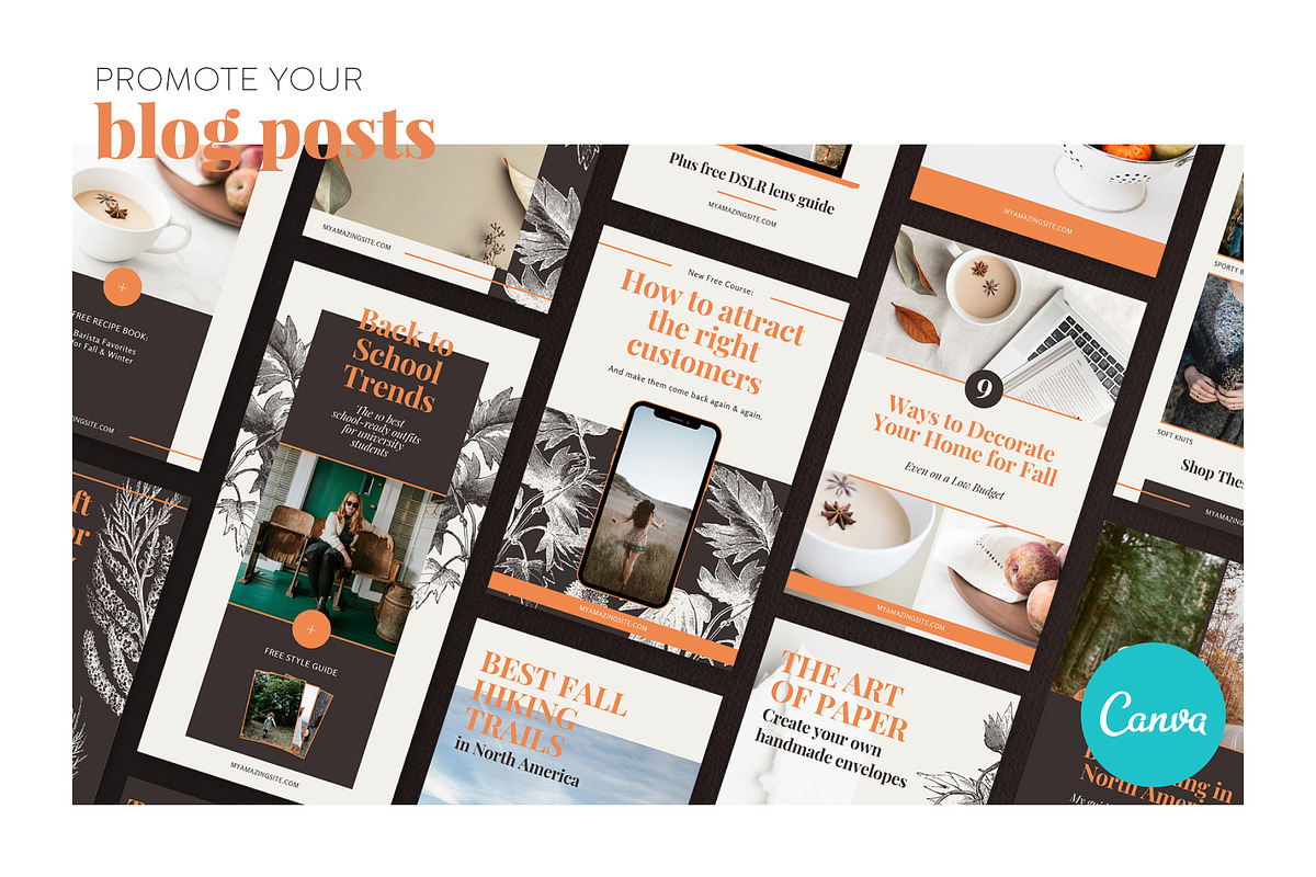 Canva Blog & Pinterest Templates, a Social Media Template by Andimaginary Creative Co. (Photo 3 of 9)