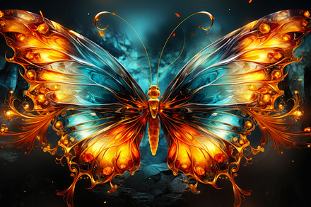 Illustration of a butterfly with ope, an Abstract Photo by Perpis