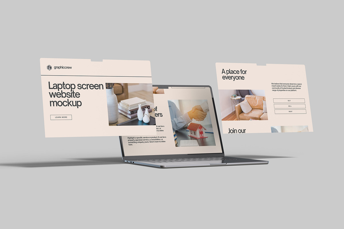 Laptop Screen Website Mockups, a Mac Mockup by graphiccrew (Photo 4 of 10)