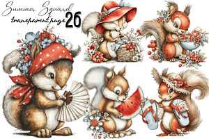Whimsical Funny Summer Squirrel Clip, an Animal Illustration by SVGArt