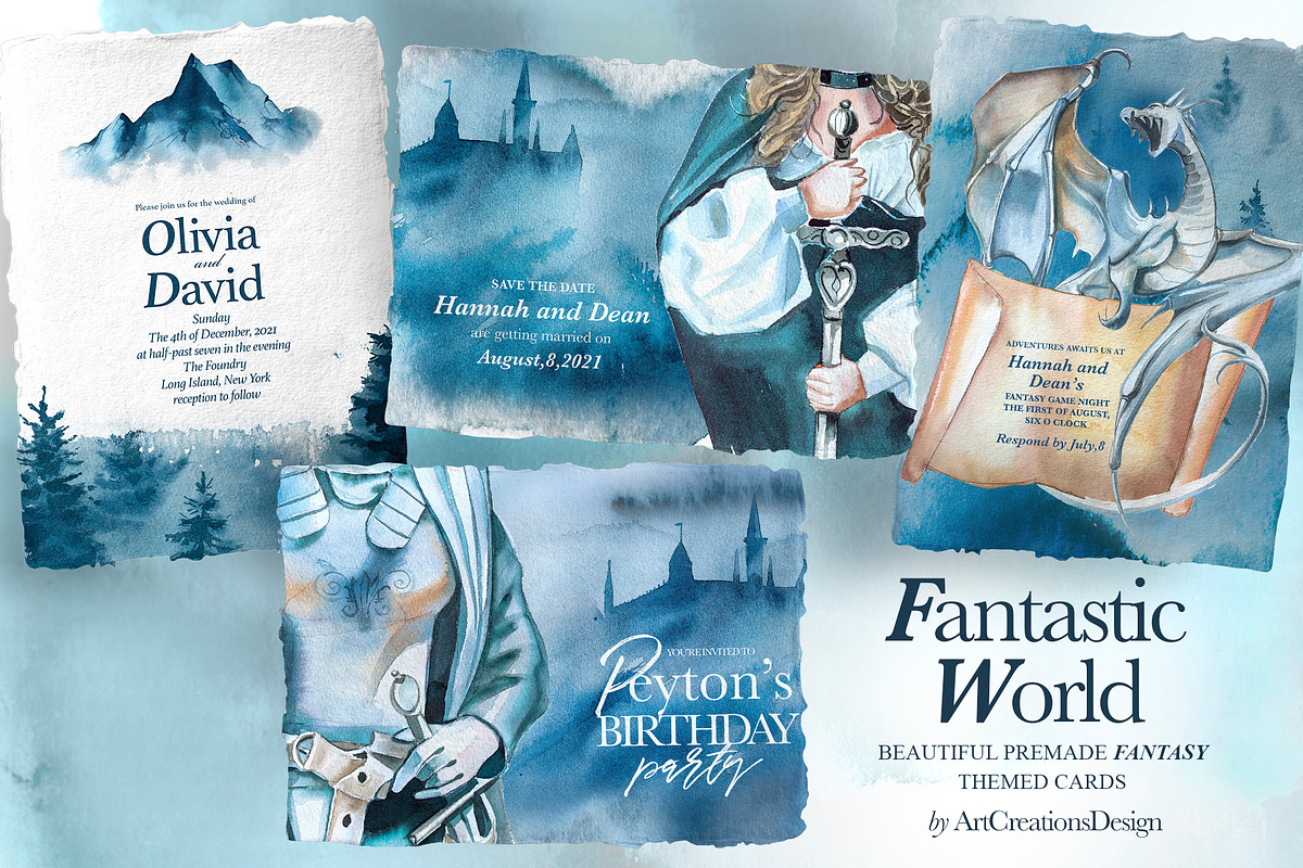 Watercolor Fantastic World Clipart, a Person Illustration by ArtCreationsDesign (Photo 19 of 23)