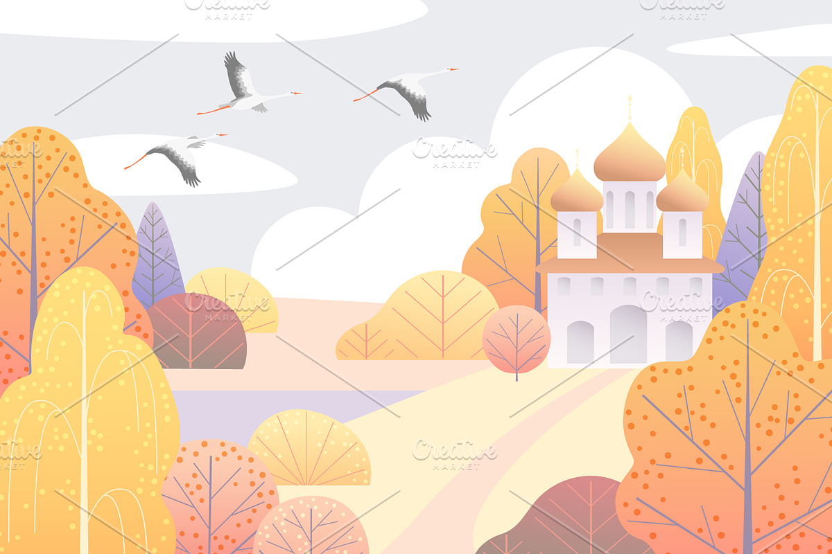 Autumn Landscapes and Foliage Decor, a Decorative Illustration by Valentyna Smordova (Photo 5 of 8)