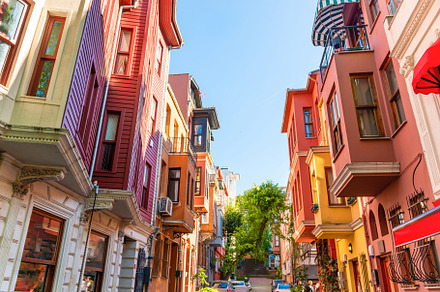 Colorful houses street architecture, an Architecture Photo by Vapi