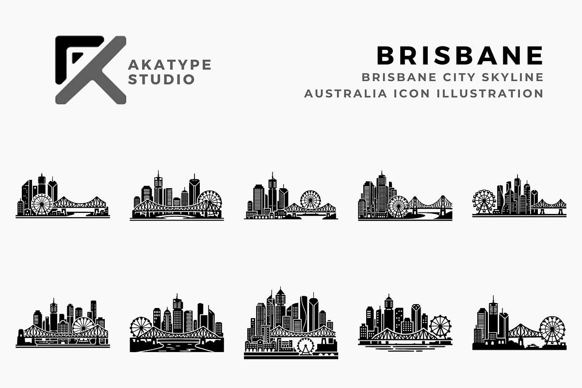 Brisbane Skyline Icons, a Solid Icon by Akatype Studio (Photo 1 of 3)