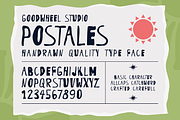 Postales | Handdrawn Typeface, a Handwritten Font by Goodwheel Studio (Thumbnail 2 of 8)