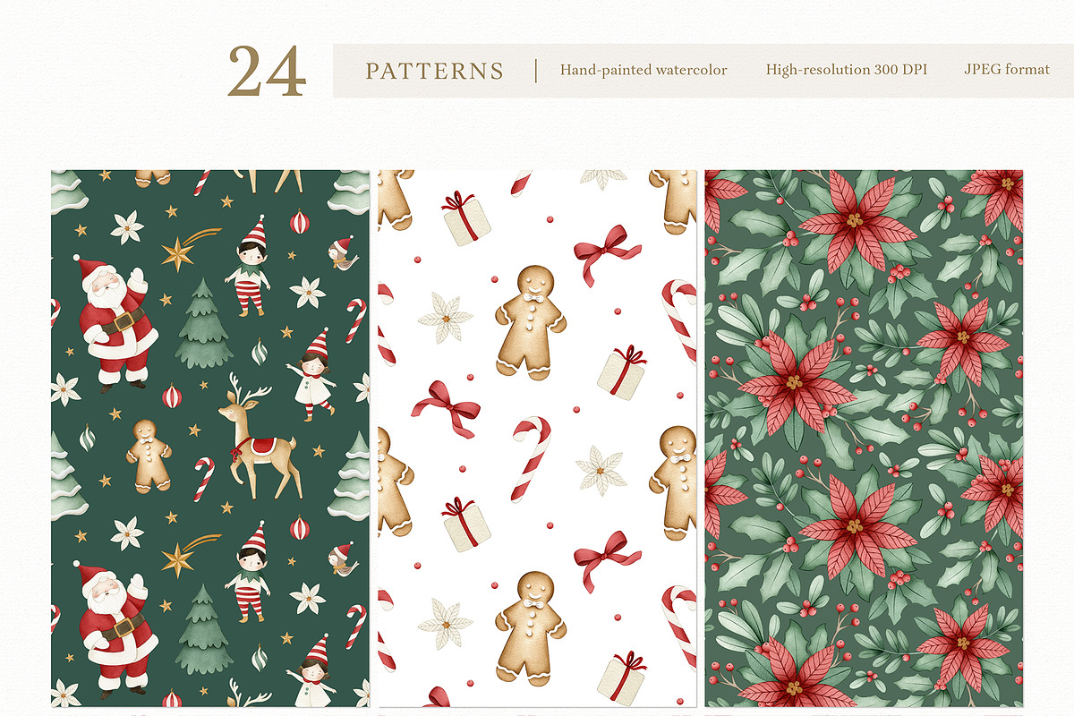 Watercolor Whimsical Christmas Set, a Decorative Illustration by Carol Lozove (Photo 21 of 44)