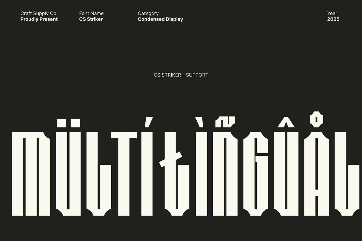 CS Striker – Condensed Display, a Sans Serif Font by Craft Supply Co. (Photo 6 of 8)
