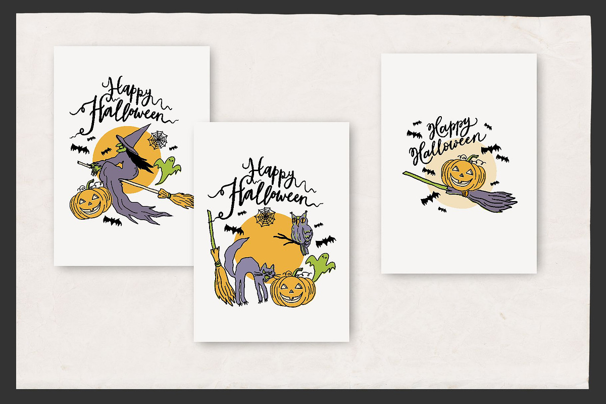 Vintage Hand Drawn Halloween, a Decorative Illustration by Barkova Nadya (Photo 5 of 6)