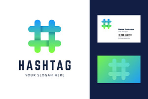 Hashtag logo and business card