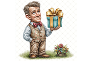 Man's Birthday Clipart JPG, a Person Illustration by Memories By Lea (Thumbnail 7 of 20)