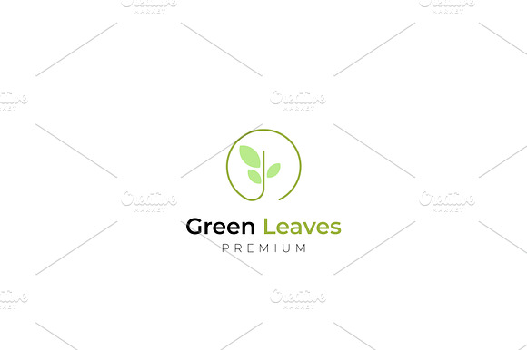 Simple Leaf on Circle Logo preview 2