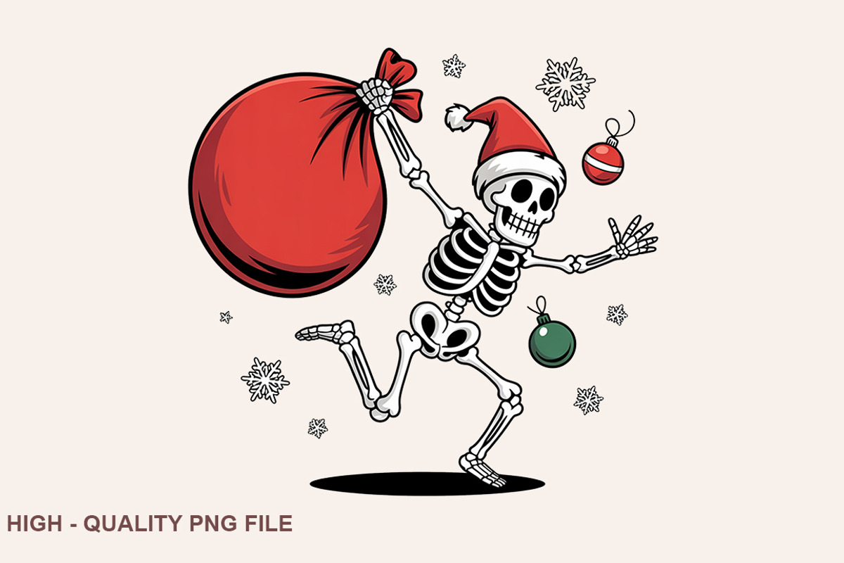 Christmas Skeleton Sublimation PNG, a Graphic by crative8112 (Photo 5 of 10)