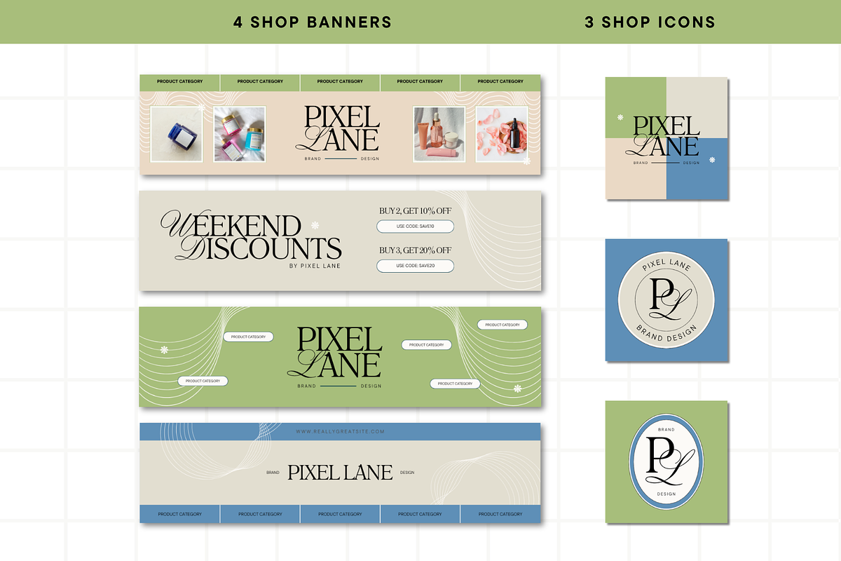 Khaki Etsy Shop Kit Template, a Branding & Logo Template by Anna Design Studio (Photo 3 of 8)