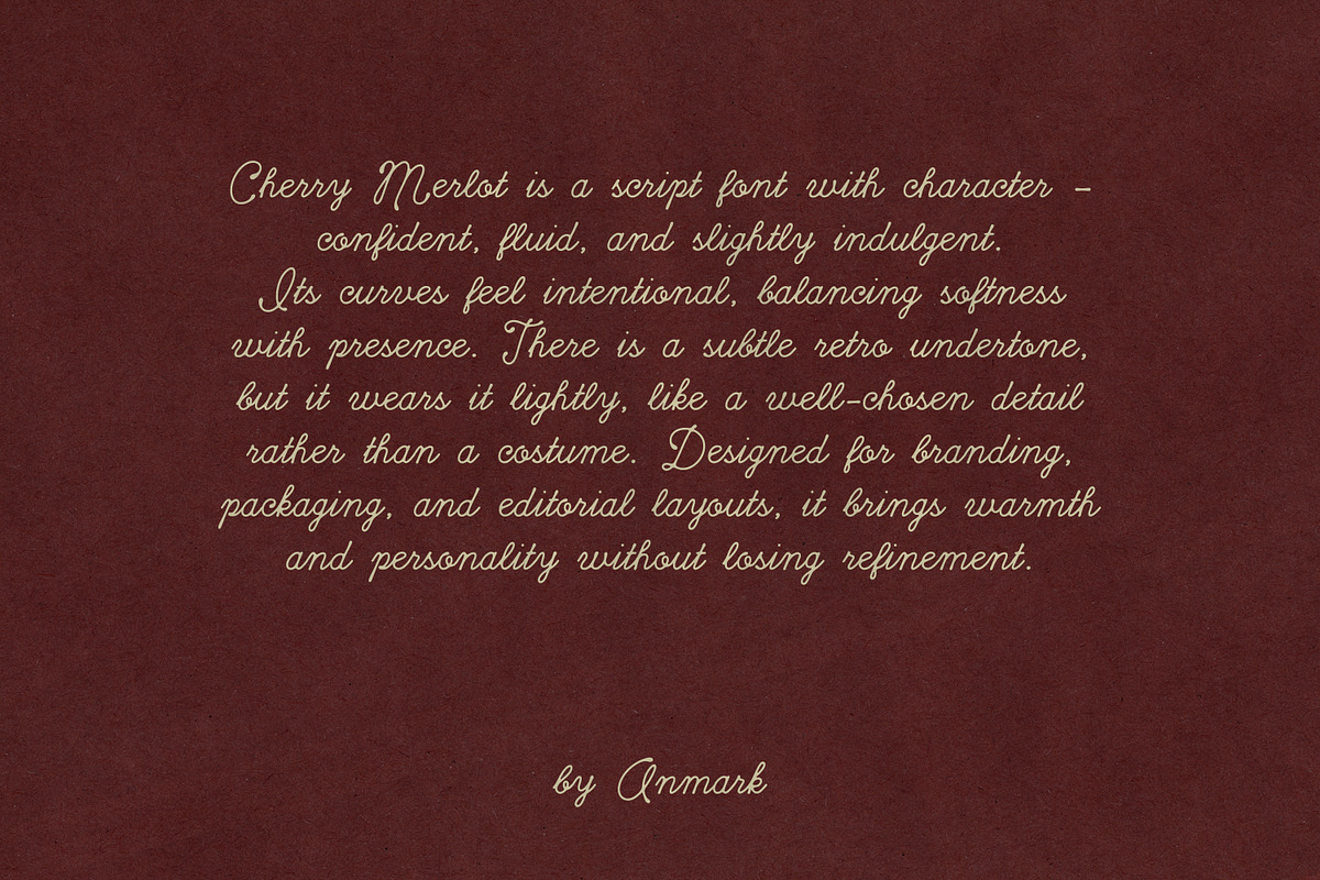 Cherry Merlot Vintage Ink Script, a Script Font by AnMark (Photo 14 of 16)