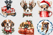 Watercolor Christmas Dog Clipart, an Illustration by Black Bird Studio (Thumbnail 6 of 6)