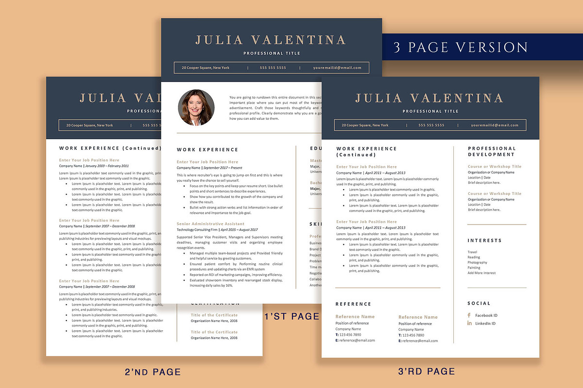 Clean Professional Resume Template, a Resume Template by VictoriousVita (Photo 4 of 8)