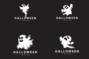 Spooky Ghost Logo, Simple Halloween, a Branding & Logo Template by Maylianaw28