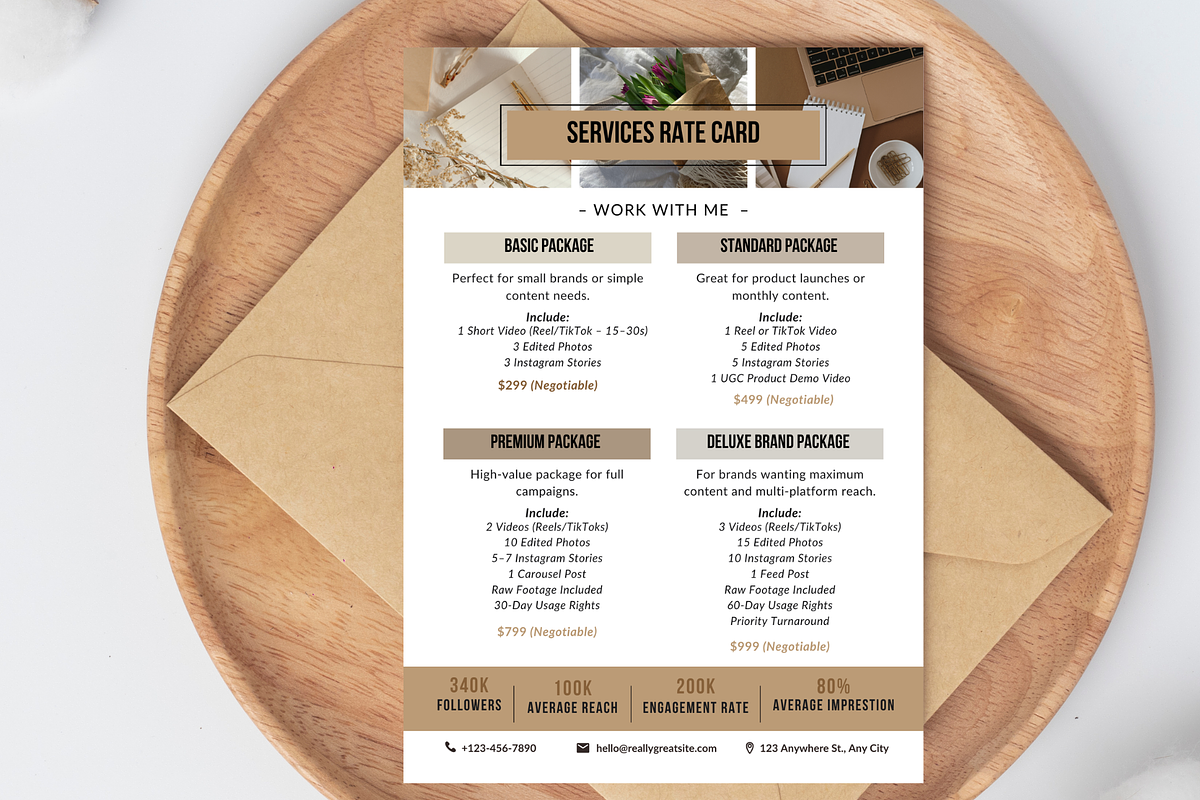 Influencer Service Rate Card Templat, a Templates & Theme by Elegant_Studio44 (Photo 3 of 3)
