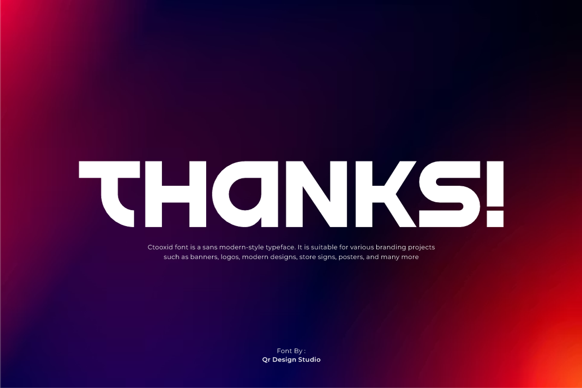 Ctooxid - Creative Logo Font, a Sans Serif Font by QR Design Studio (Photo 8 of 8)