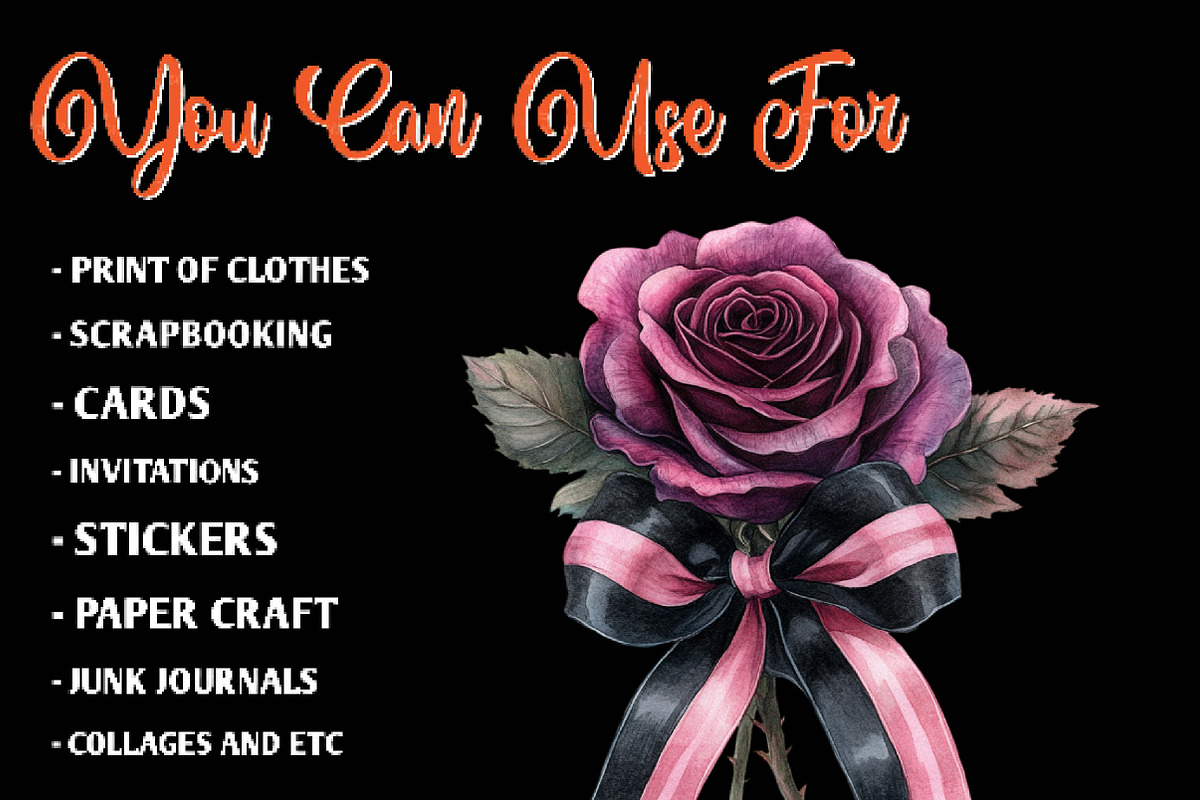 Gothic Roses Clipart, an Illustration by CreationArt (Photo 4 of 9)