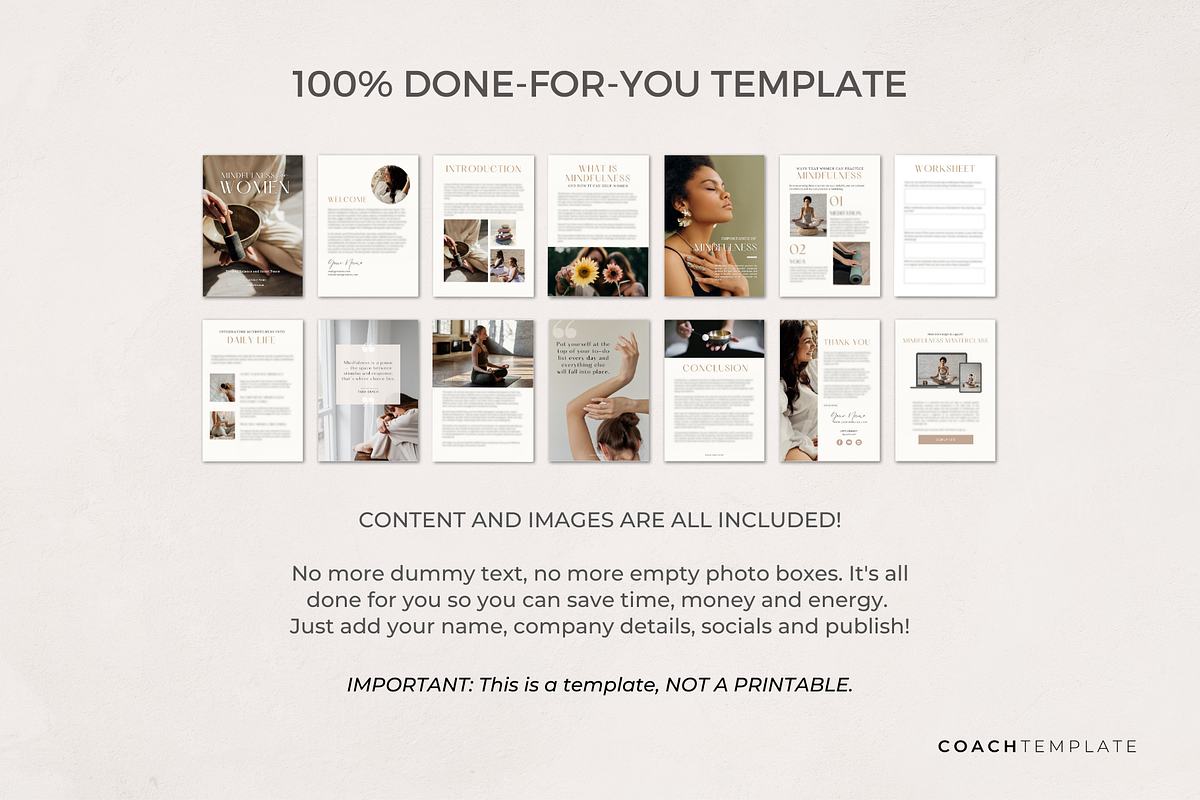 Mindfulness for Women Ebook Template, a Brochure Template by COACHTEMPLATE (Photo 3 of 10)