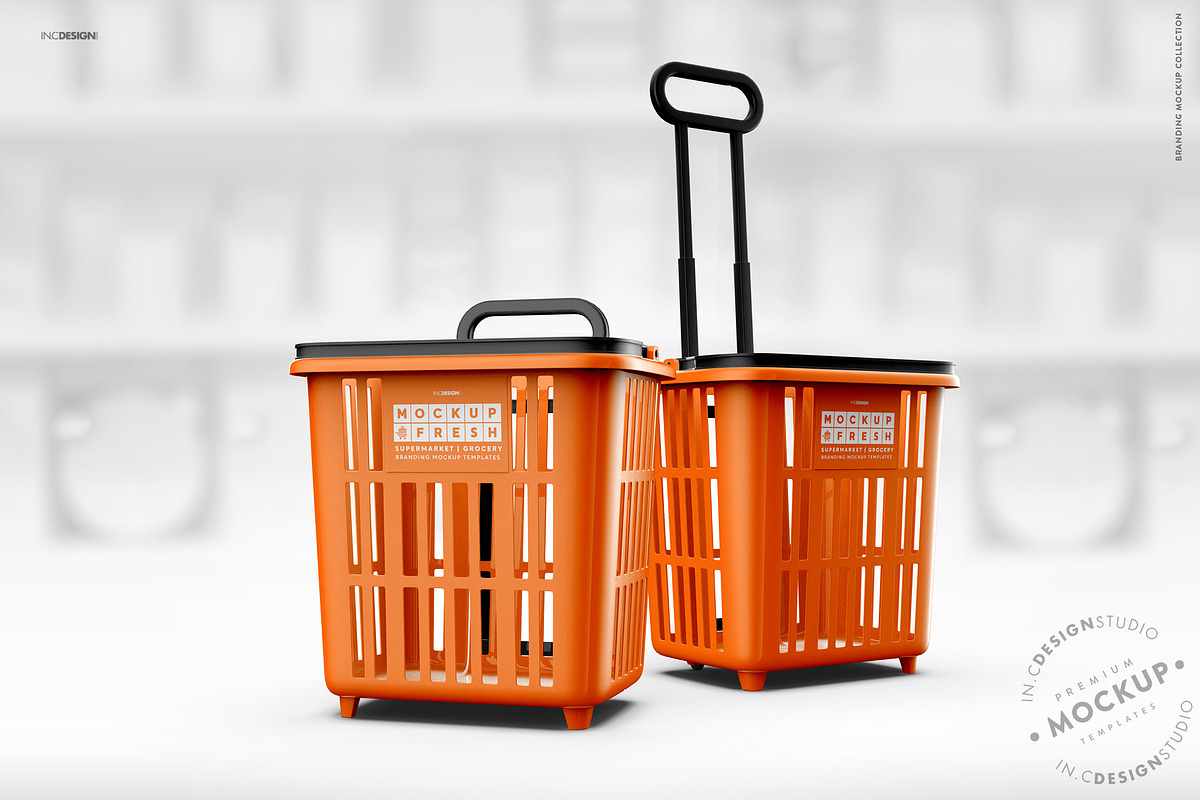 Basket Trolley Branding Mockup, a Product Mockup by INCDesign (Photo 3 of 12)