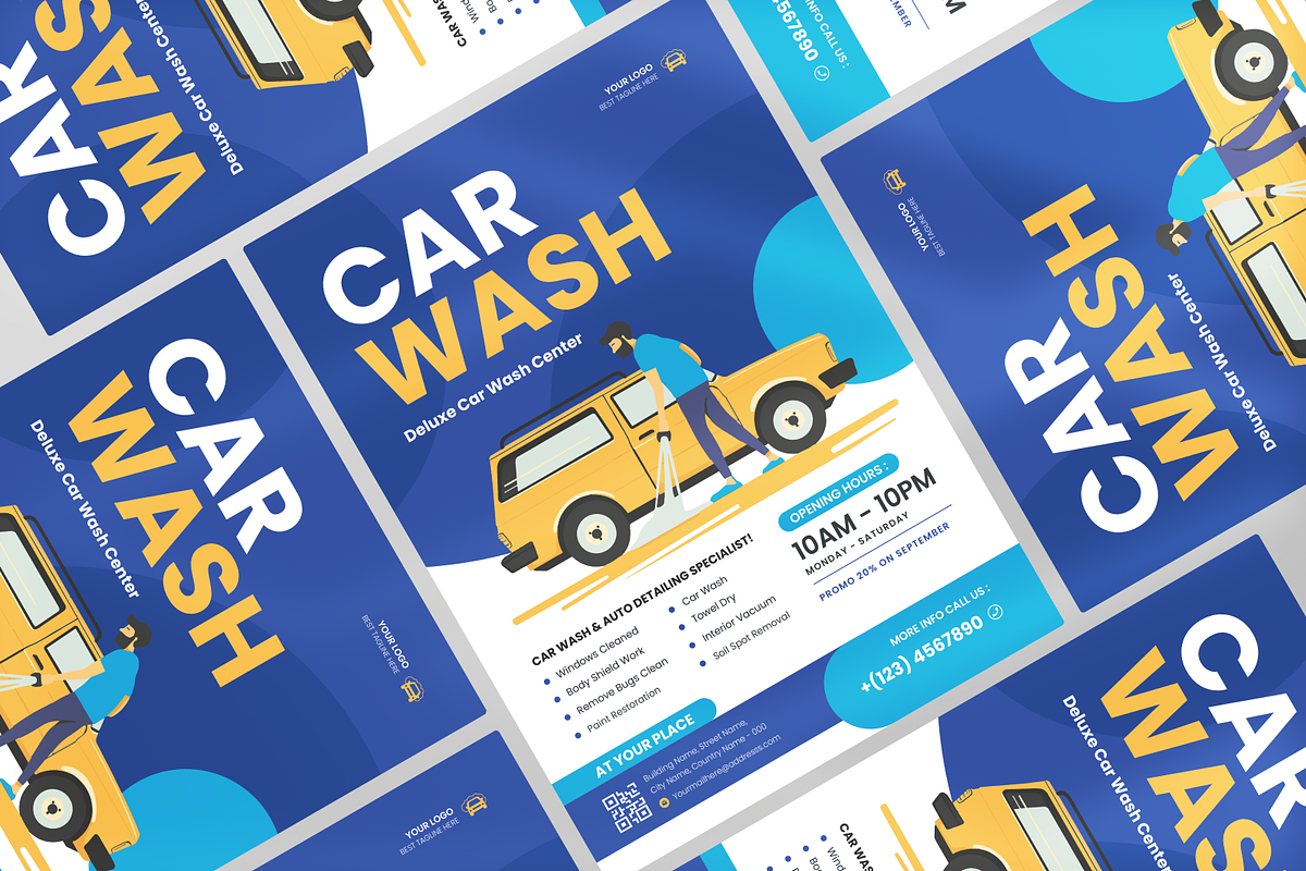 Car Washing Flyer, a Flyer Template by Annora Studio (Photo 3 of 5)