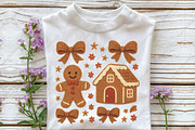 Gingerbread Christmas Coquette PNG, an Illustration by CraftArtStudio (Thumbnail 3 of 4)