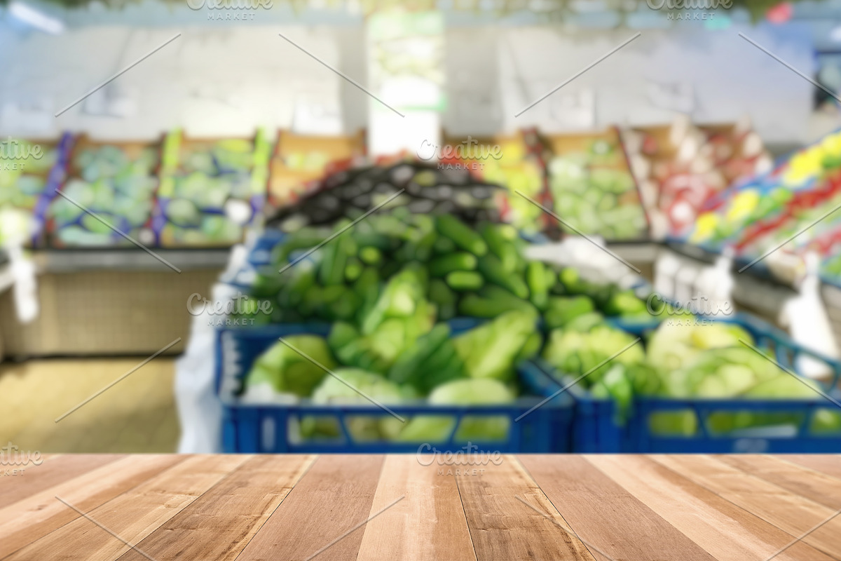 Wooden Table with Blurred Grocery St, a Food & Drink Photo by idea_design (Photo 4 of 9)