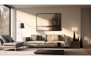 sleek modern living room interior ai, a Background Photo by pikepicture