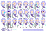 MERMAID EMOJIS CLIPART - SVG and PNG, a Graphic by Millie Paper Co. (Thumbnail 2 of 4)