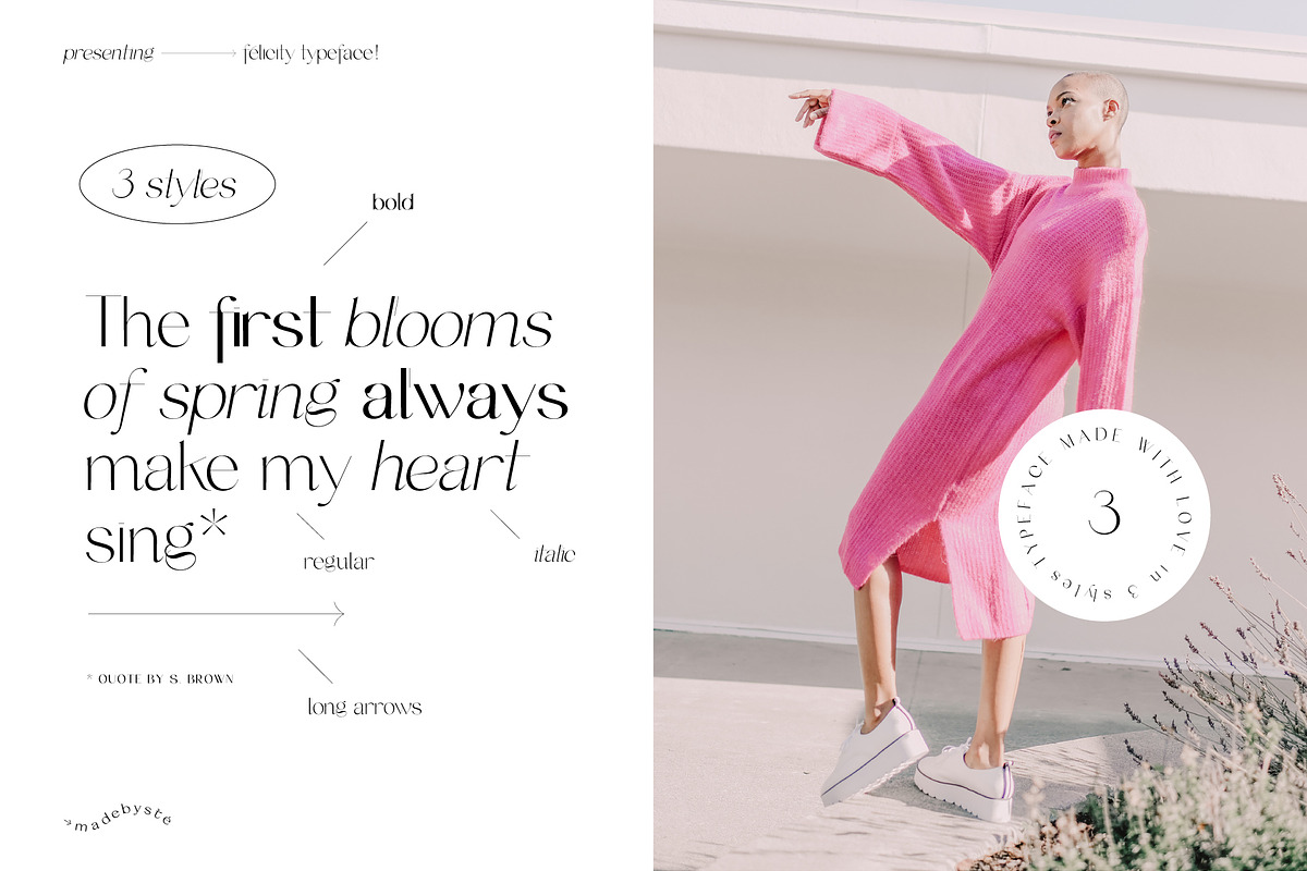 FELICITY — 3 ELEGANT FONTS, a Sans Serif Font by Madebysté. (Photo 3 of 9)