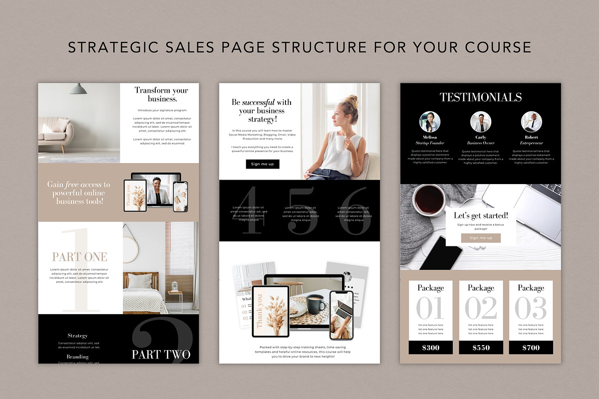 Classic Course Sales Page Template, a Websites & App Template by DeeBeeDesign (Photo 3 of 10)