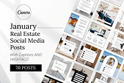 January Real Estate Instagram Posts, a Social Media Template by Marketing Templates Co. (Thumbnail 1 of 9)