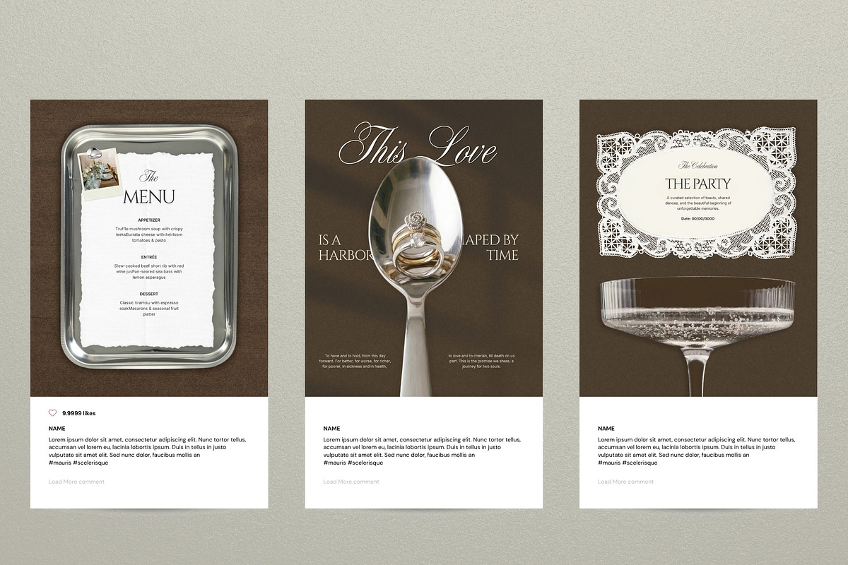 Modern Romance Wedding Canva Pack, a Social Media Template by Pani Temp. (Photo 8 of 13)