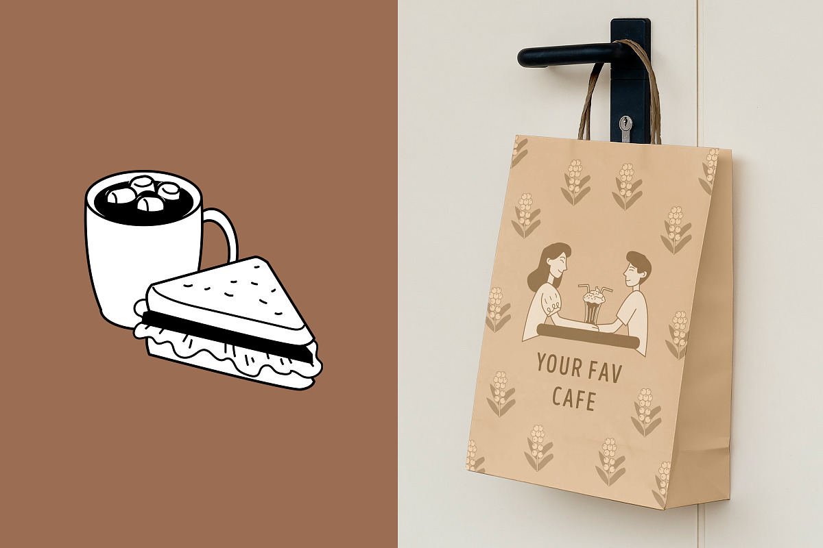 Café: Hand-Drawn People & Food, a Food Illustration by Schumacher Shop (Photo 9 of 14)