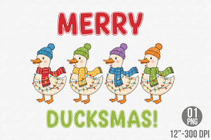 Christmas Ducks Png, Merry Ducksmas, an Illustration by Designking