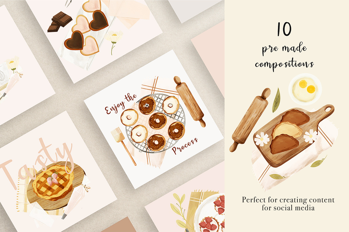 Baking Handpainted Collection, an Illustration by Cocoa studio by Eliza M (Photo 7 of 11)