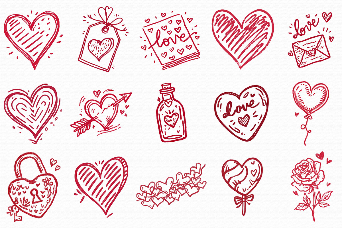 Hand Drawn Valentines Clipart, an Illustration by Libby Wishes (Photo 2 of 4)