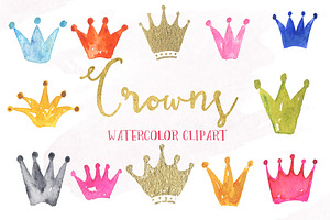 Crowns Watercolor Clipart