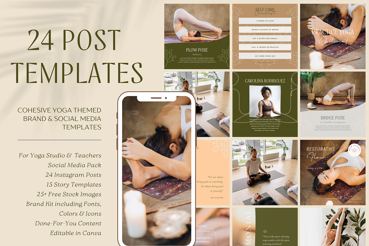 Bloom Yoga Earth Canva Template, a Social Media Template by The Inspired Brand (Photo 3 of 6)